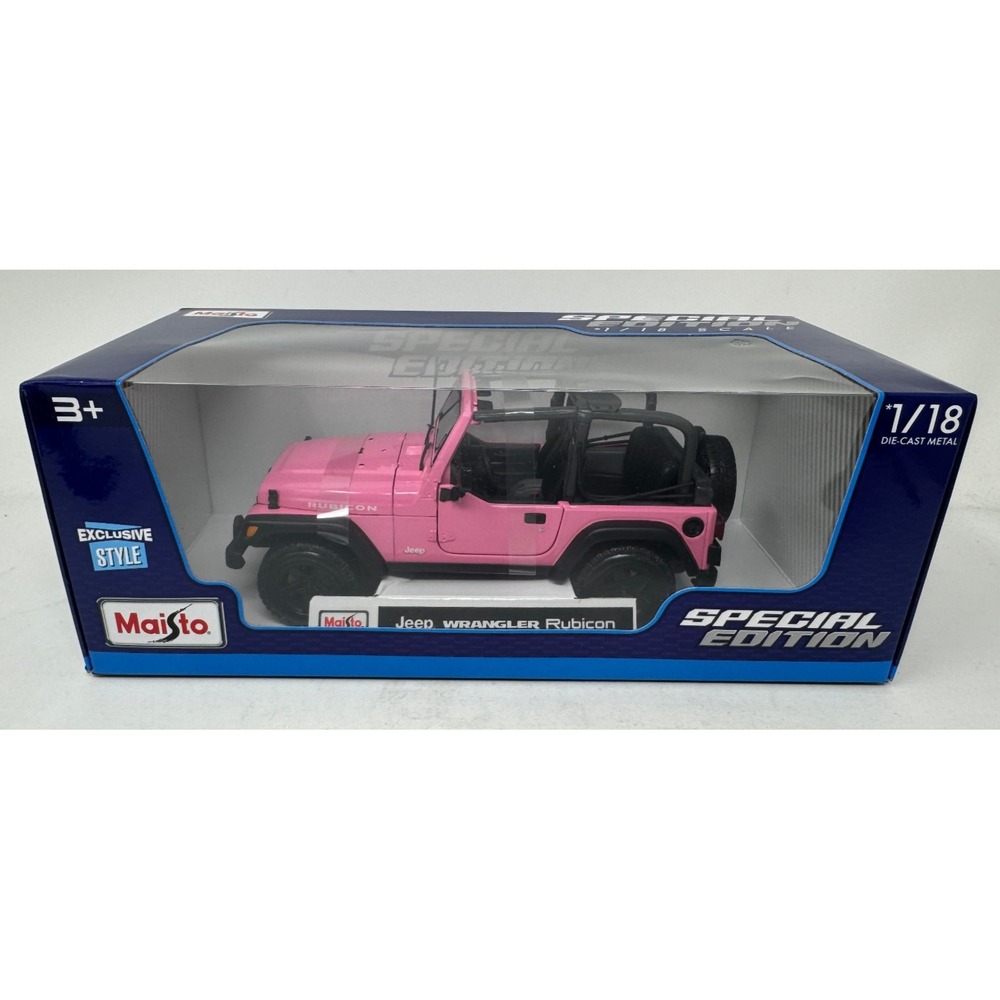 Maisto Jeep Wrangler Rubicon 2DR Special Edition 1:18 Diecast Jeep PINK NEW